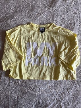 IVY PARK Pale Yellow Logo Cropped Tee